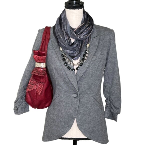 Brighton Burgundy Red Pebbled Leather Bow Shoulder Bag Silver Heart Charm Purse - Picture 3 of 12